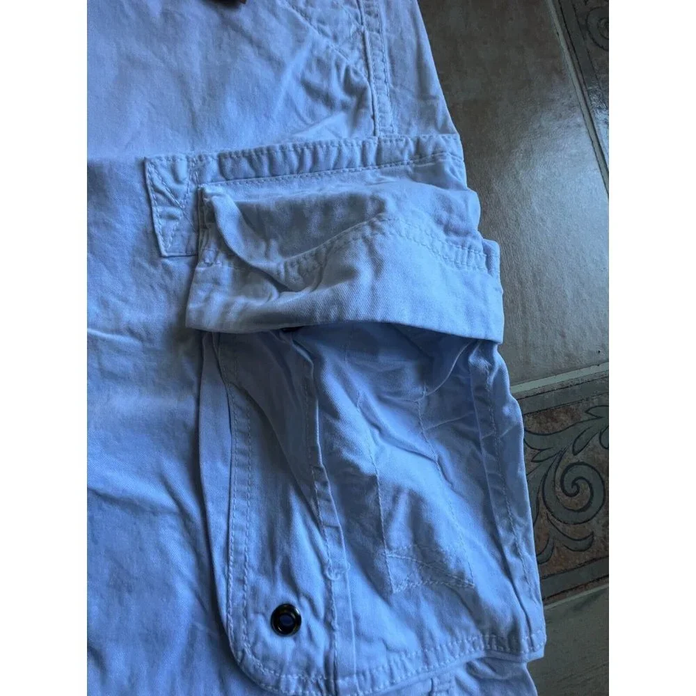 RawX Regular-Fit Belted White Cargo Shorts‎ Tailored Men size 38